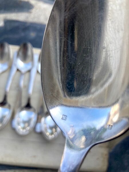 12 Silver Metal Spoons