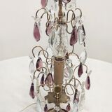 Lampe de table en bronze et cristal, France