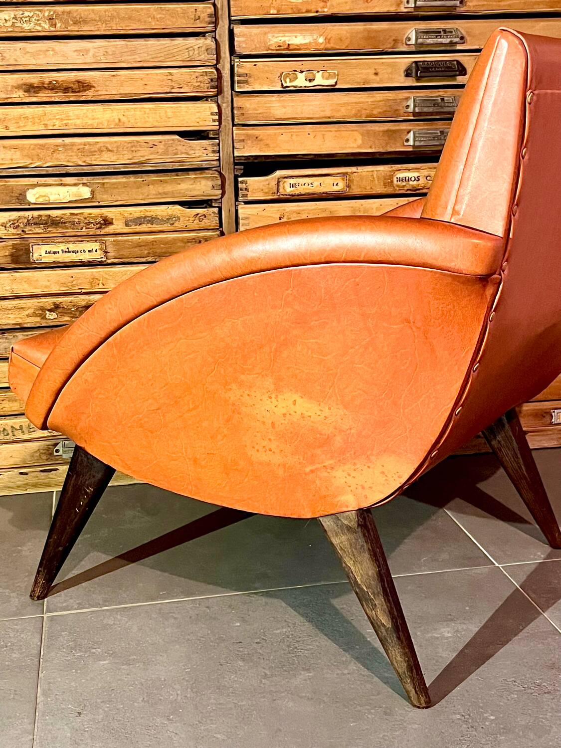 Caramel armchair from the 70s