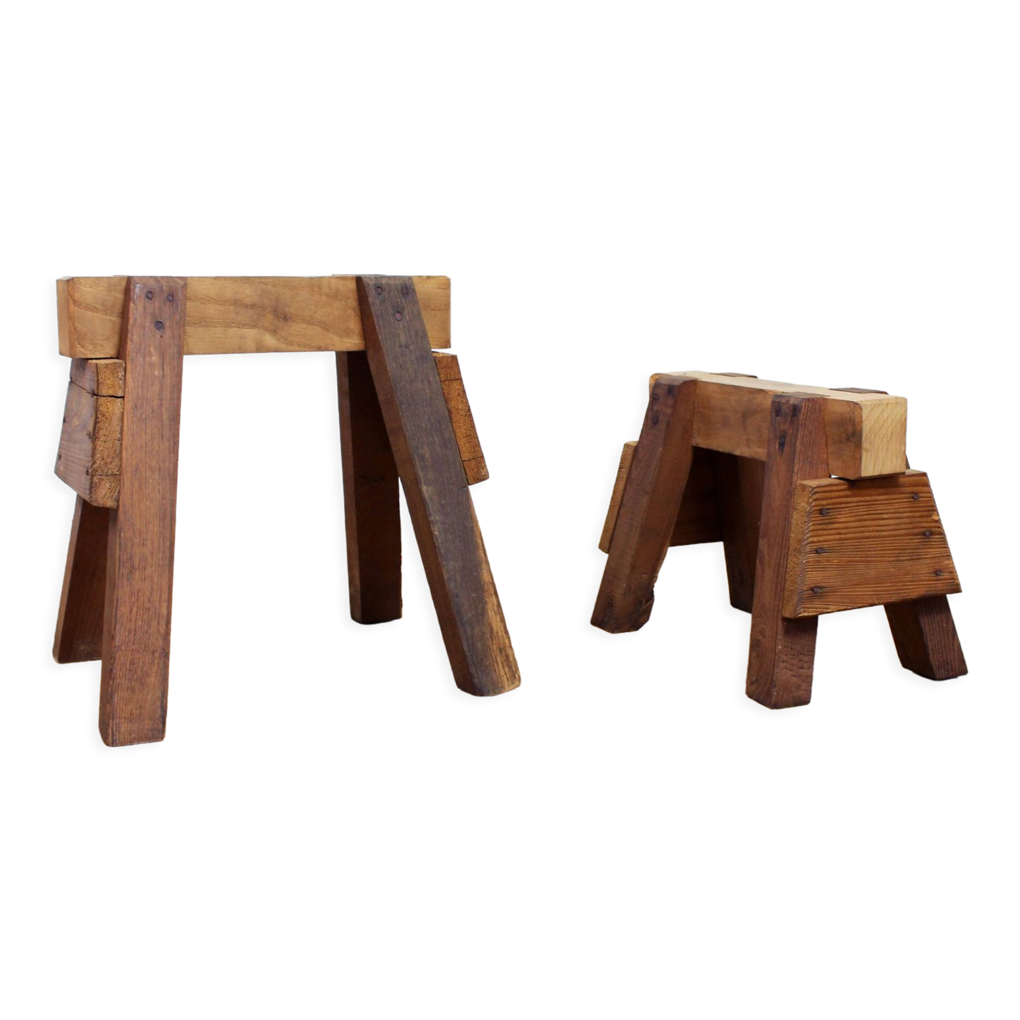 Pair of antique trestles