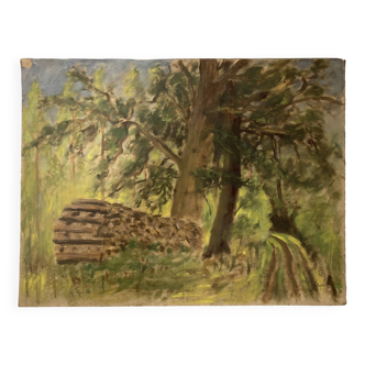 Vintage landscape painting