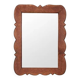 Solid oak mirror with scalloped edge