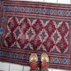 Antique Uzbek Bukhara handmade rug 94cm x 125cm (1920s)