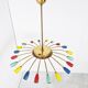 XL brass spider chandelier, 1950s