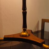 Lampe tripode art déco en bois et laiton signé France Paris