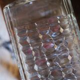 80s crystal whisky carafe with cube stopper