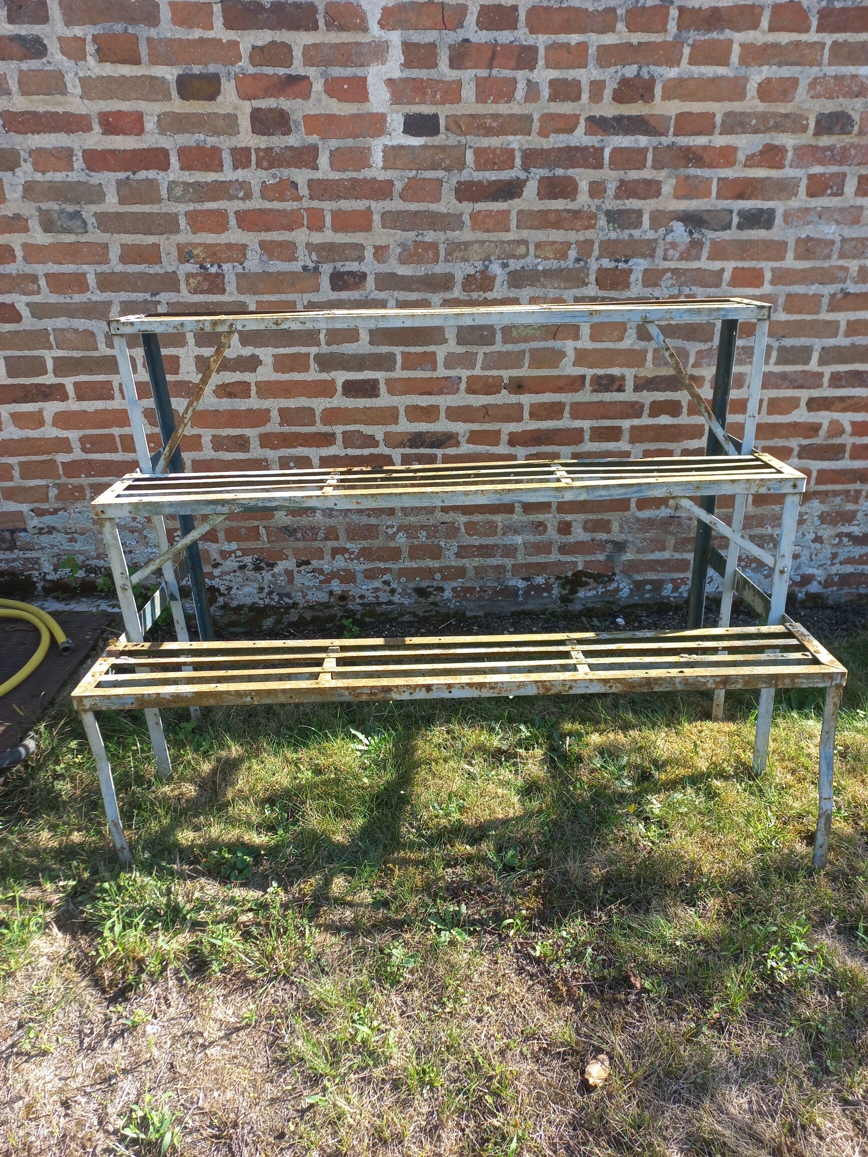 Metal shelf old plant holder