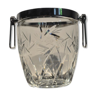 Crystal champagne bucket - vintage c hrome