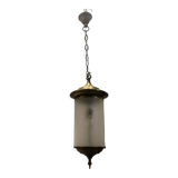 Vintage Glass Light Pendant in Bronze, 1960s
