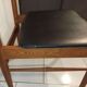Paire de chaises style scandinave vintage années 1960 bois et skaï noir