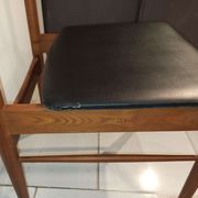 Pair of chairs scandinavian style vintage 1960s wood and skaï black