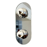 Vintage eglo wall lamp, mirrored glass & metal sconce, germany, 1980s