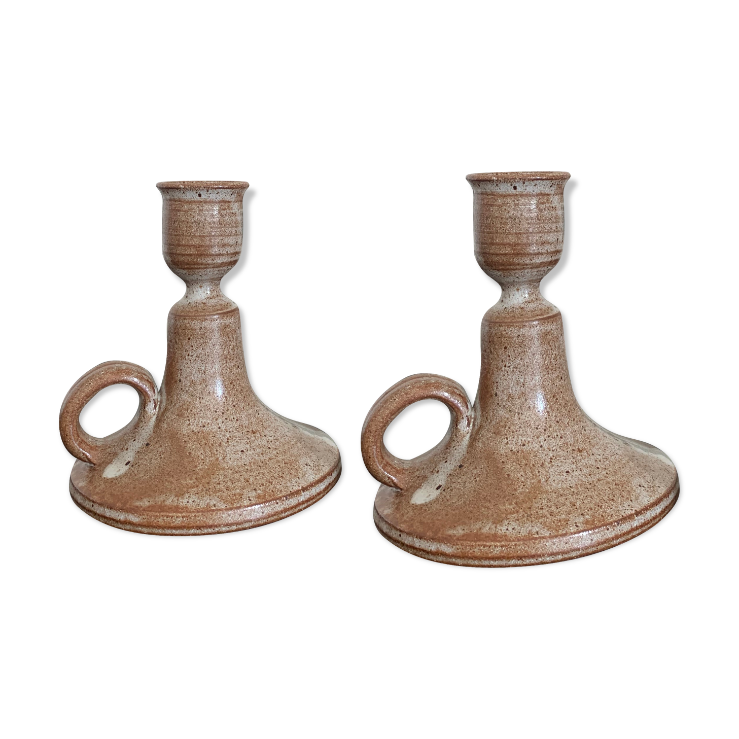 Pair vintage ceramic candlesticks