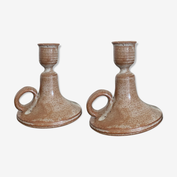 Pair vintage ceramic candlesticks