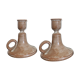 Pair vintage ceramic candlesticks