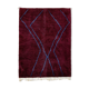 Tapis marocain moderne rouge foncé