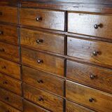 Antique apothecary furniture in oak France early twentieth century