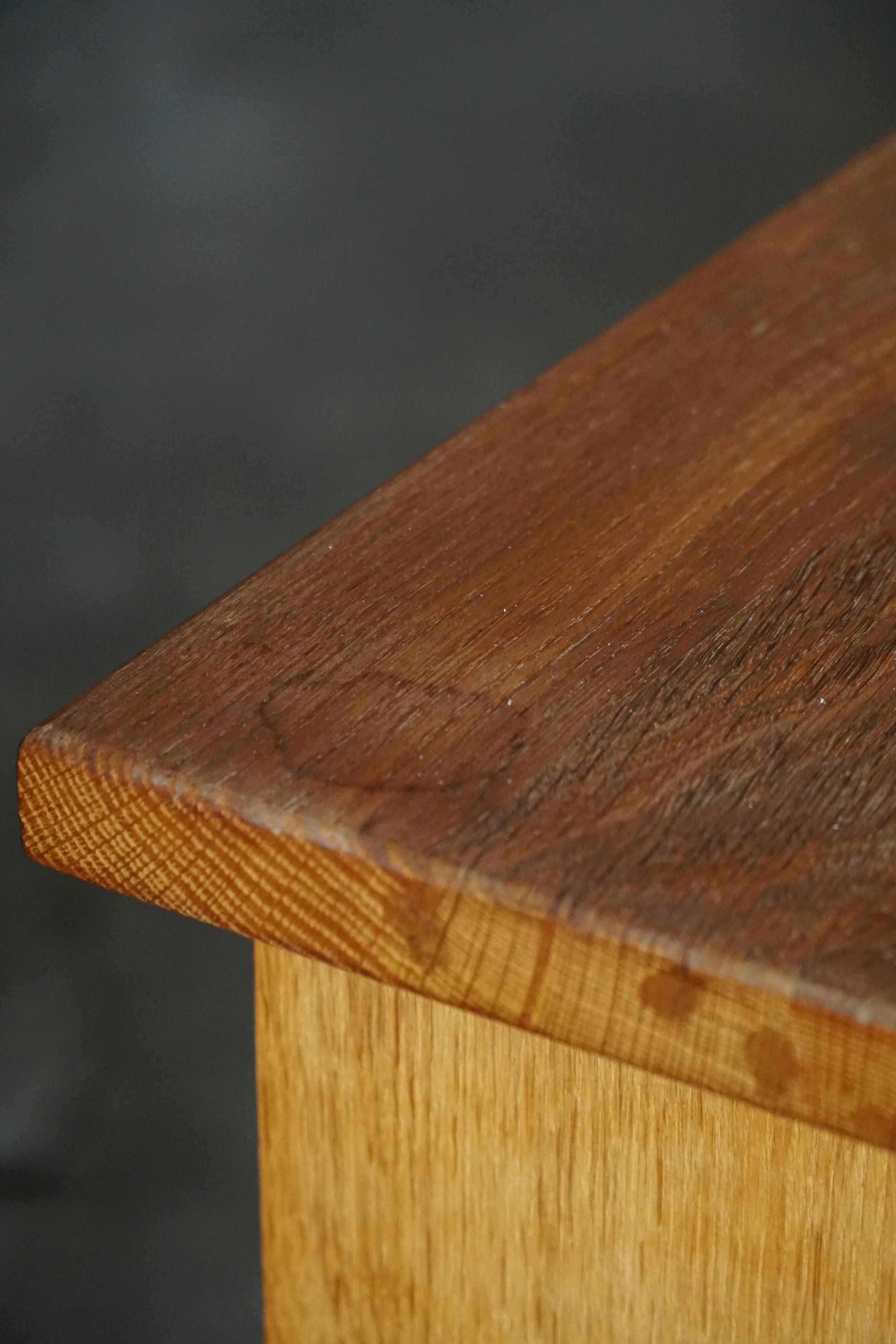 Henning Kjærnulf, mid-century Danish brutalist enfilade in oak, 1960s.