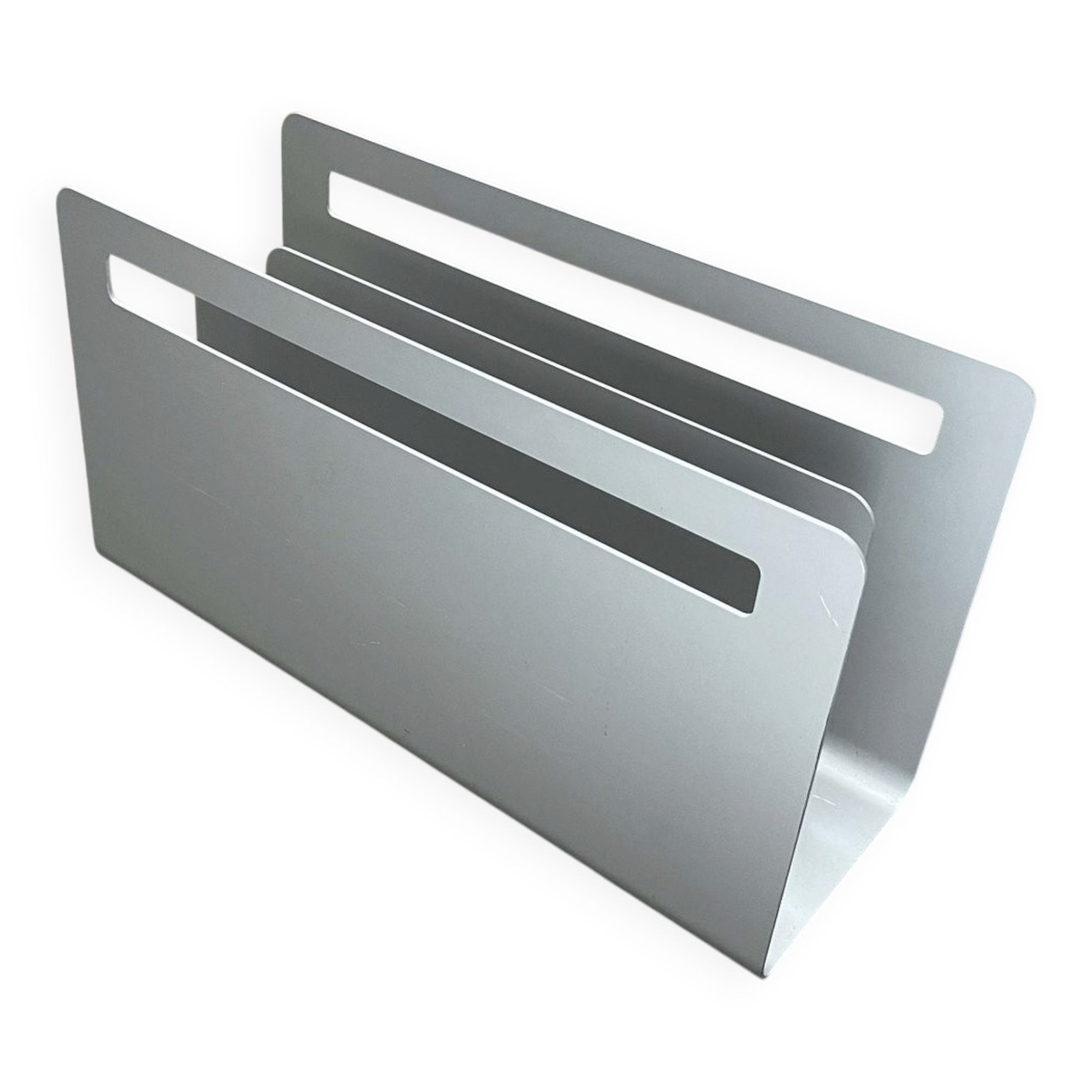 Minimalist aluminium magazine rack by Norman Foster for Helit, Germany, 1990s.