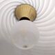Adjustable White Murano Glass and Brushed Brass Pendant by VeArt