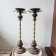 Wooden palm lamp bases or candle holders