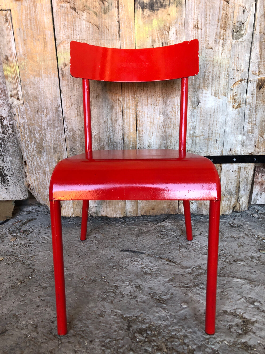 Metal red vintage chair