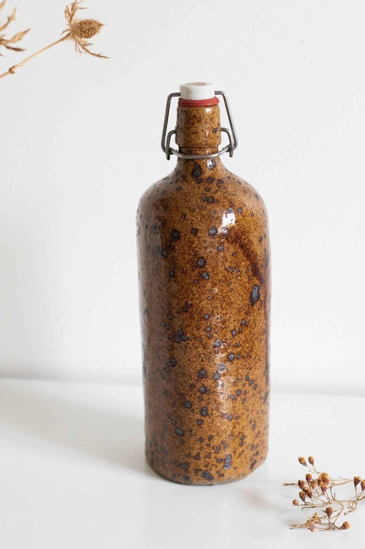 Pyrite stoneware bottle