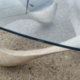 Free-form travertine coffee table circa 1980