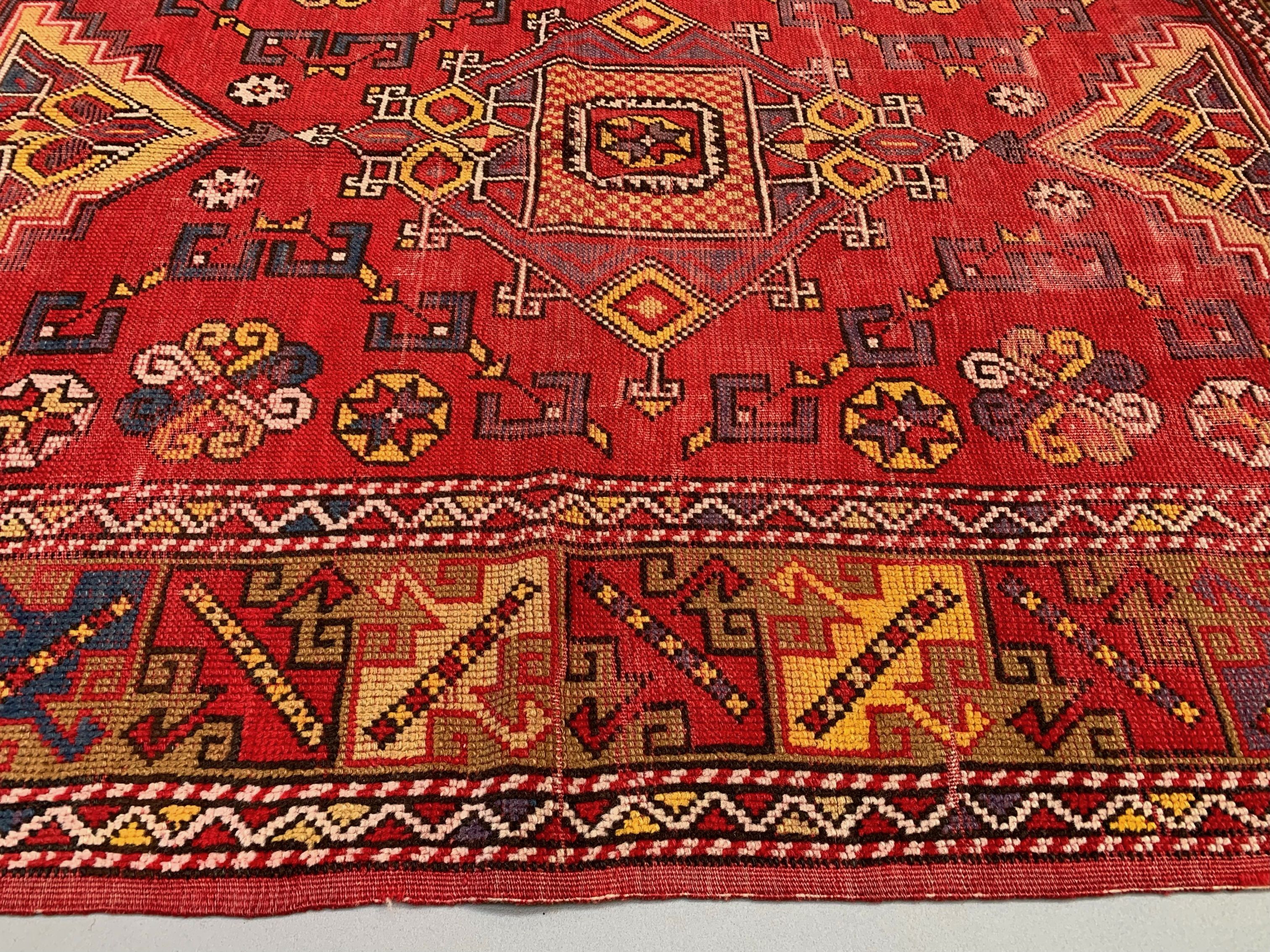 Vintage western turkish rug oriental 183x128 cm tribal carpet