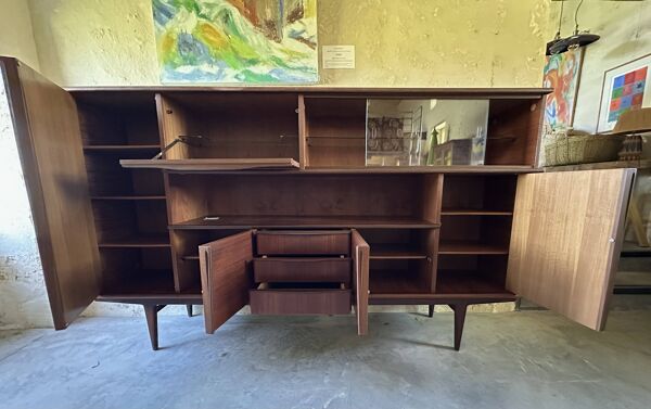 Enfilade haute ou living teck, vintage 1960's