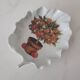 Porcelain vide poche from Limoges with orange decoration.