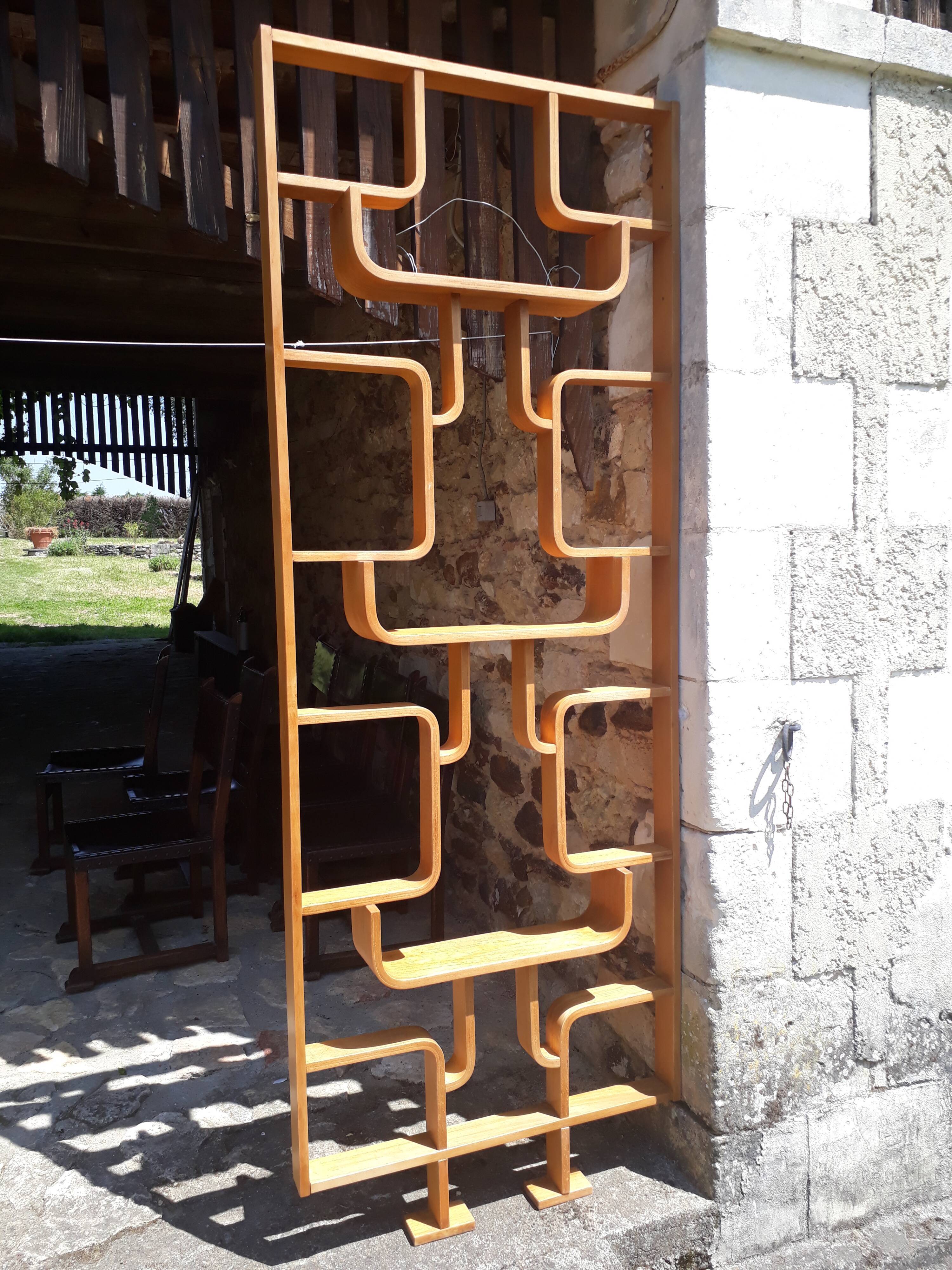 Trellis dyed blond wood by Ludvík Volak vintage 1960
