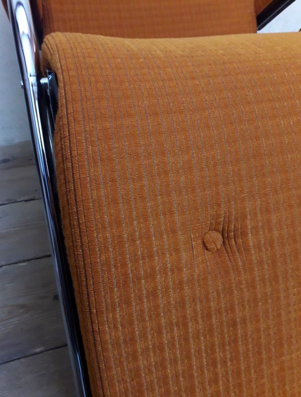 Deckchair Lama chrome vintage fabric