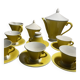 Service à café / thé vintage en porcelaine jaune safran – Salins France – 1
