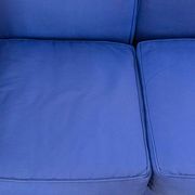 Cassina LC2 3seat Sofa by Charlotte Perriand, Le Corbusier and Pierre Jeanneret in blue fabrics