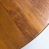Danish Round Teak Dining Table with Extension from S Møbelfabrik, 1970s