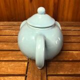 Ancienne théière forme éléphant céramique bleu ciel vintage #a472b
