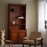 Rare high cabinet in teak by Martin Nyrop for Rud. Rasmussen, Denmark, early 20th century.