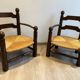 Fauteuil bois et paille Charles Dudouyt