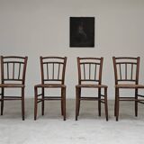 Set of 4 old Thonet style cane bistro chairs from the 1930s