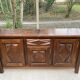 Art Deco sideboard in solid dark oak satin wood with 3 doors