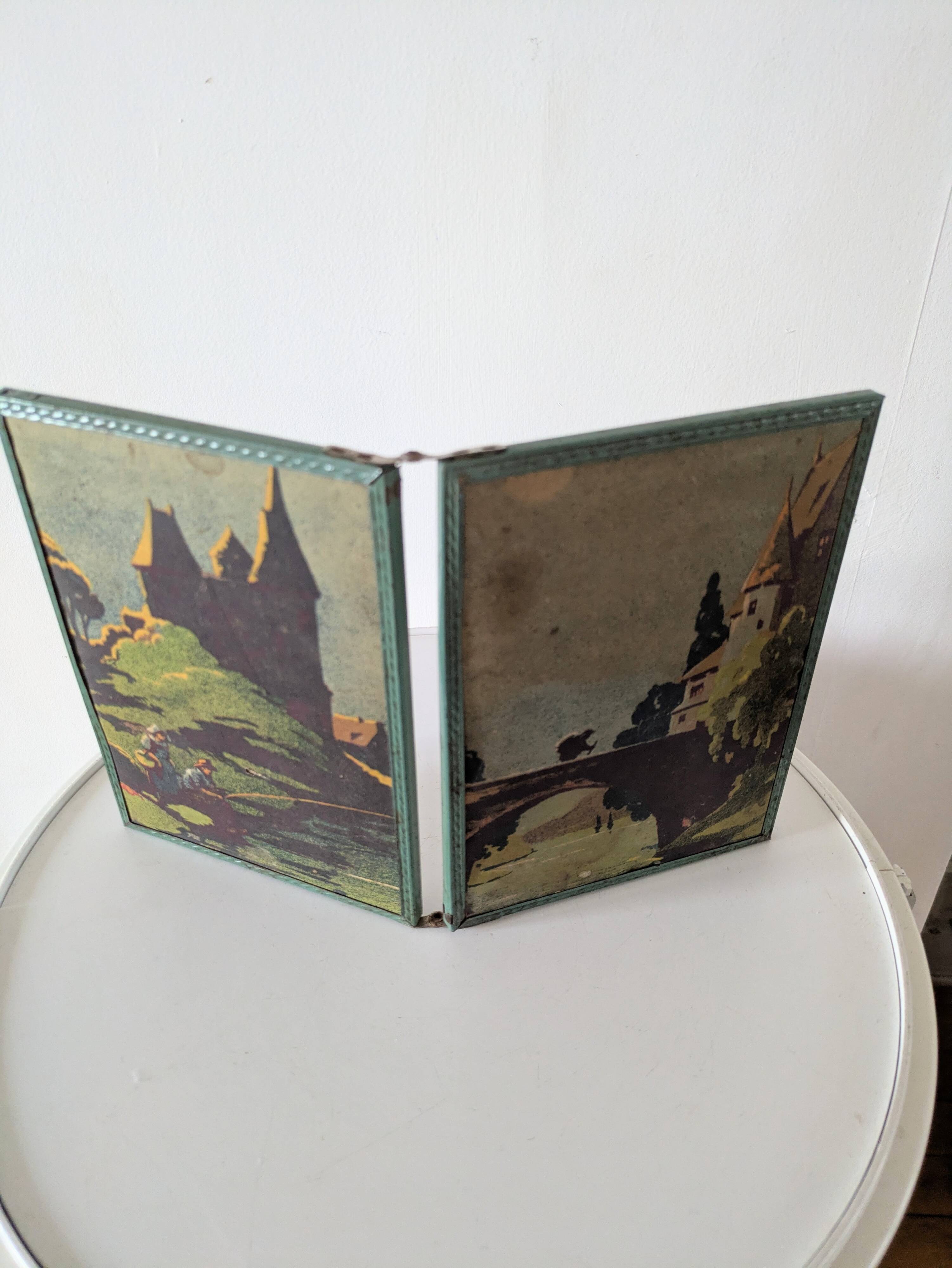 Antique double barber's mirror