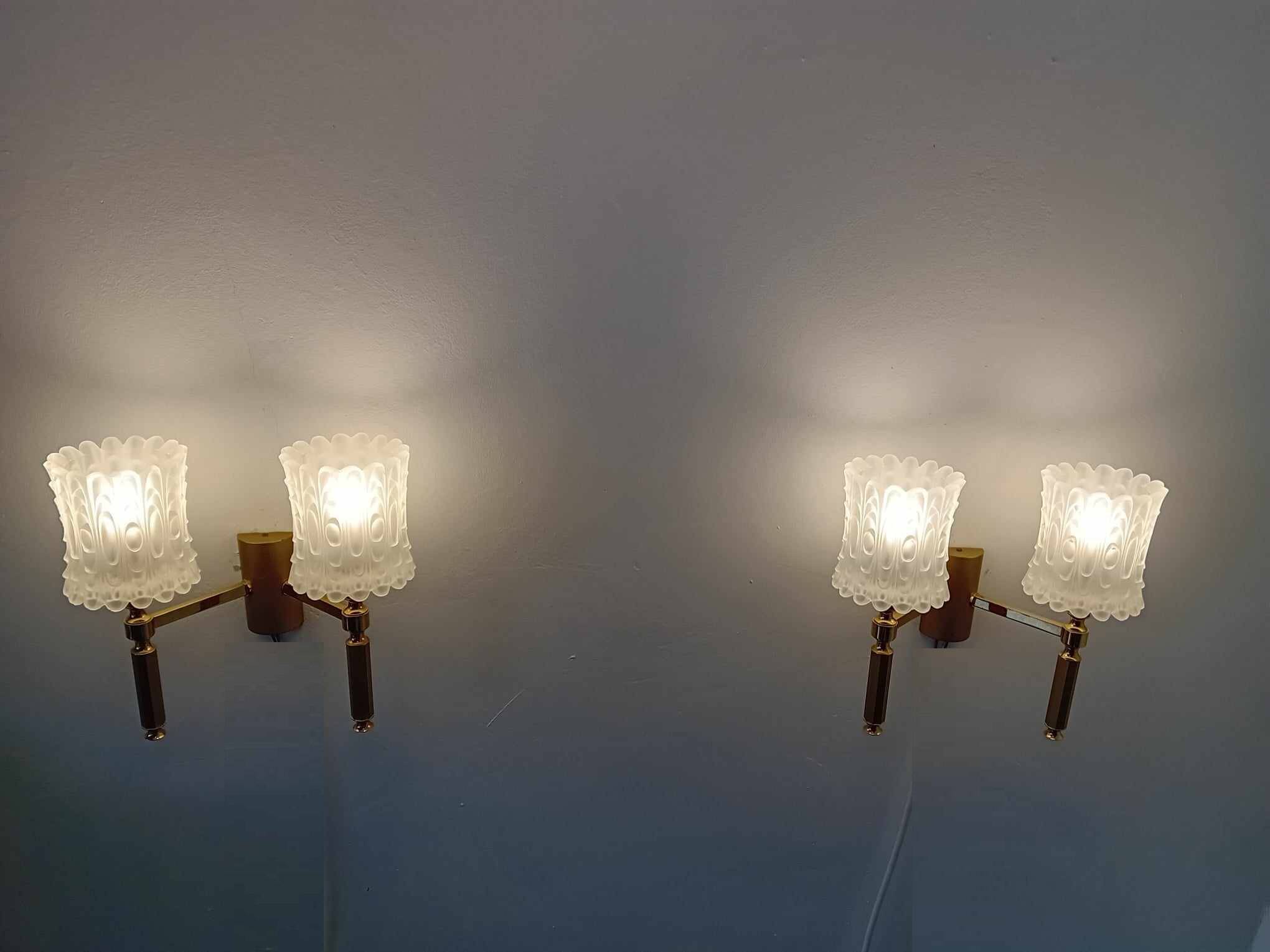 Pair of maison lunel paris france wall lights with 2 lights