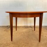 Scandinavian extendable round table in teak dia 110cm an60