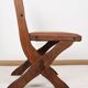 Pair of brutalist style chairs, in wood and leather.