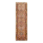 Turkish Handwoven Vintage Herki Kilim 103 cm x 316 cm