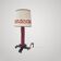 Vintage 1950s table lamp in black leather & burgundy 50s dlg Jacques Adnet r