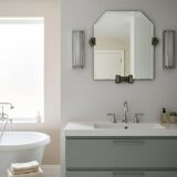 Antique Art Deco beveled mirror, 1930s