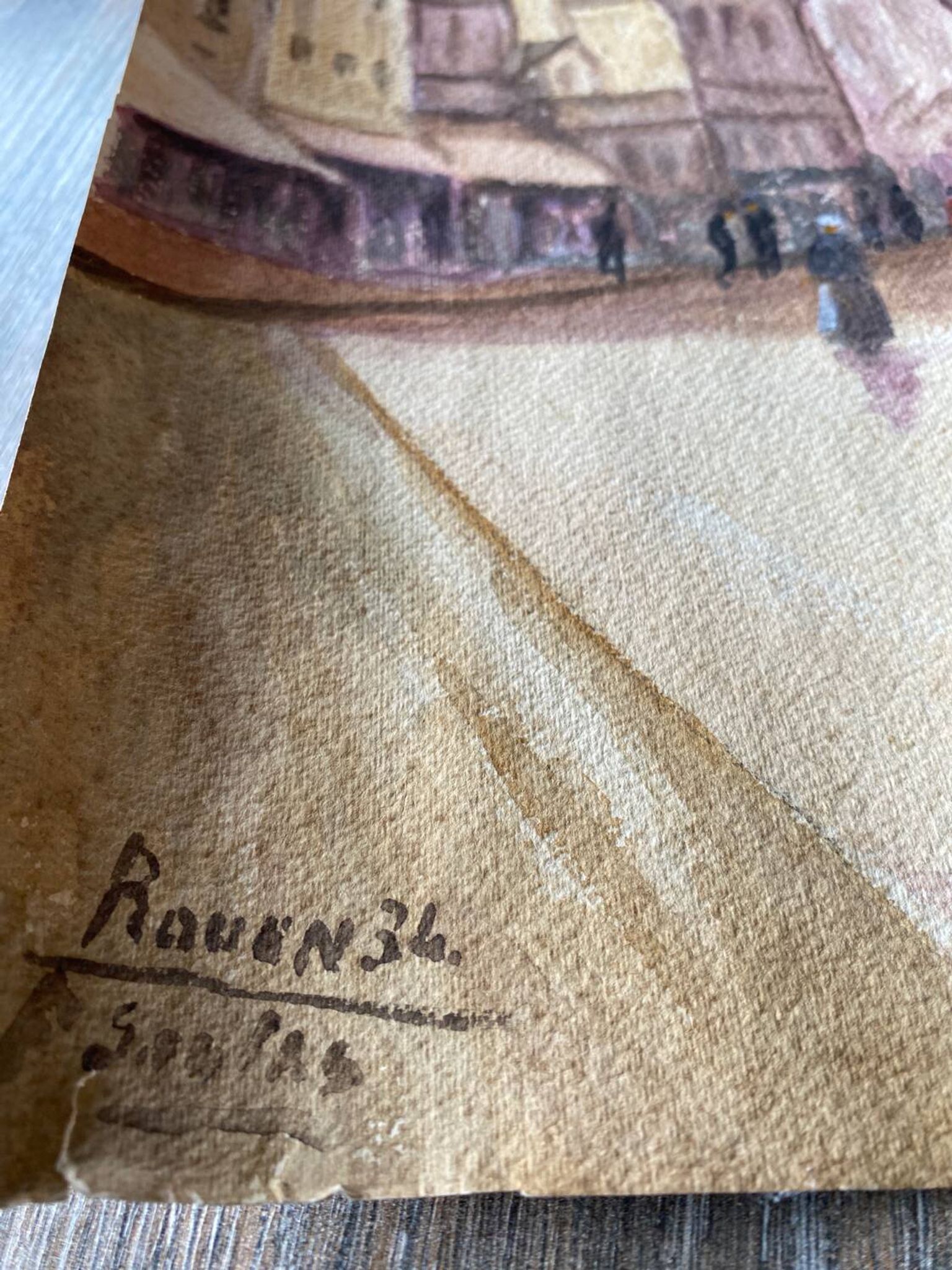 Watercolor Rouen, 1934