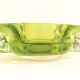 Green anise crystal ashtray Val St Lambert 70s Diameter 16.6 cm